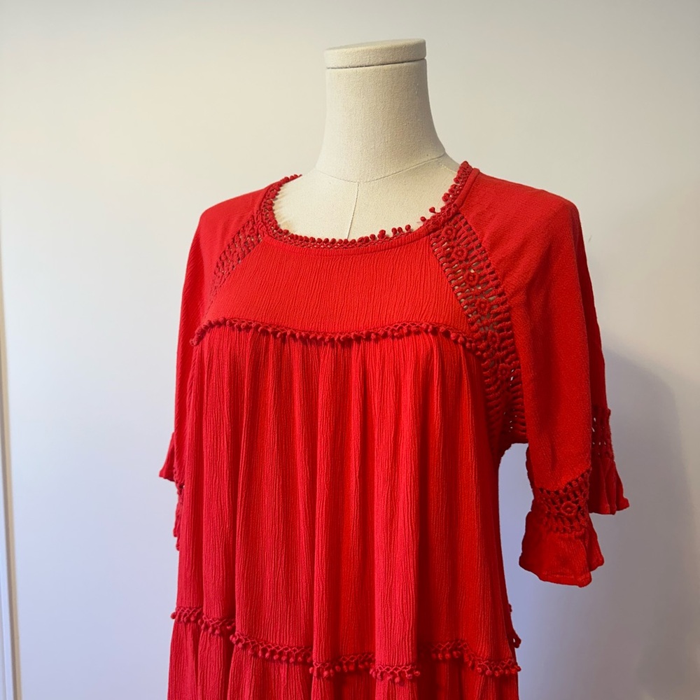 Parrons of peace las palmas crochet red summer dress